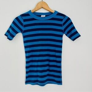🎯3/$10 Hanna Andersson Pajama Sleep Shirt 140 10 Blue Stripes